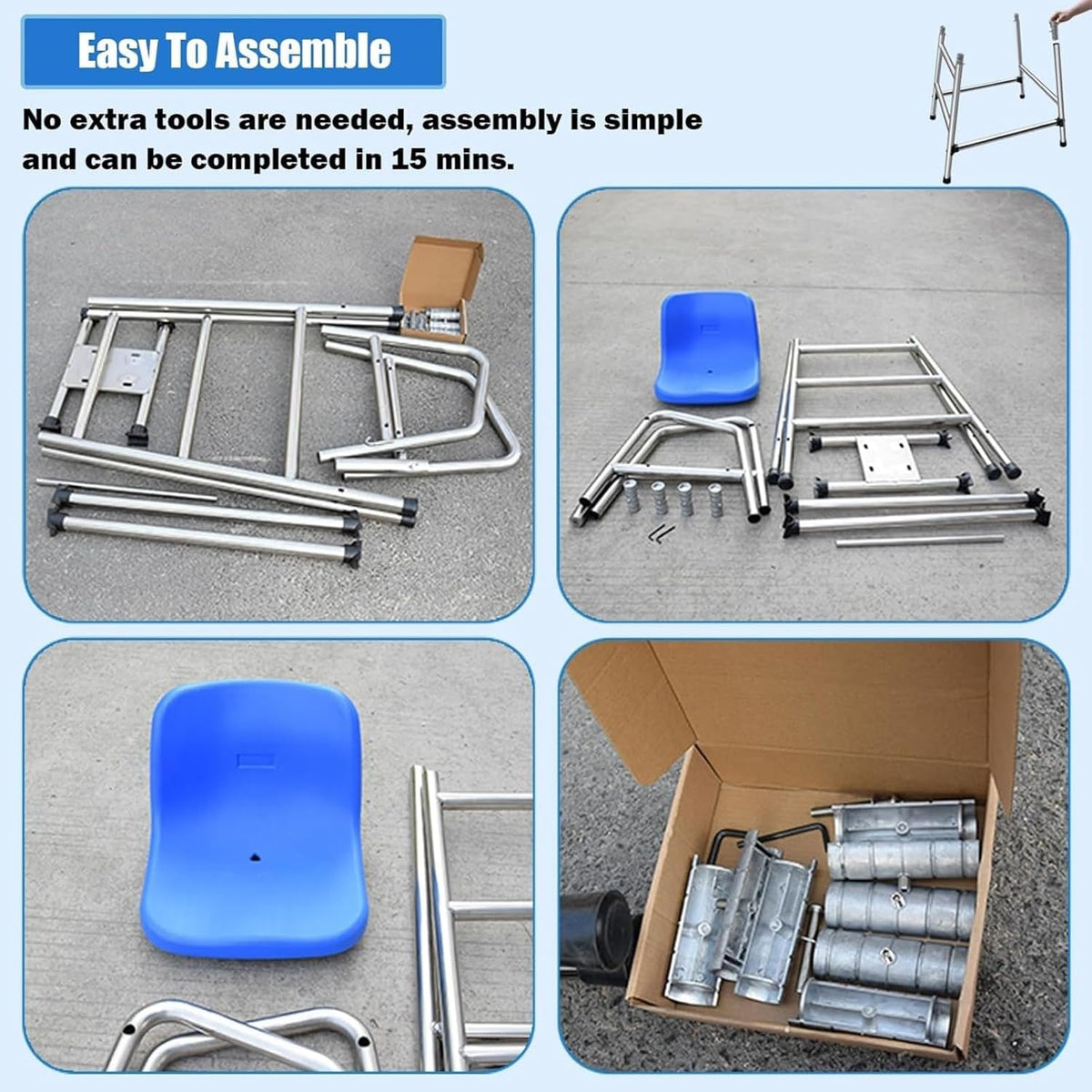 Pool Lifeguard Chair, Beach Observation Chairs Badminton Court Referee Chair, Detachable Stainless Steel Barstool for Outdoor Indoor(150cm)