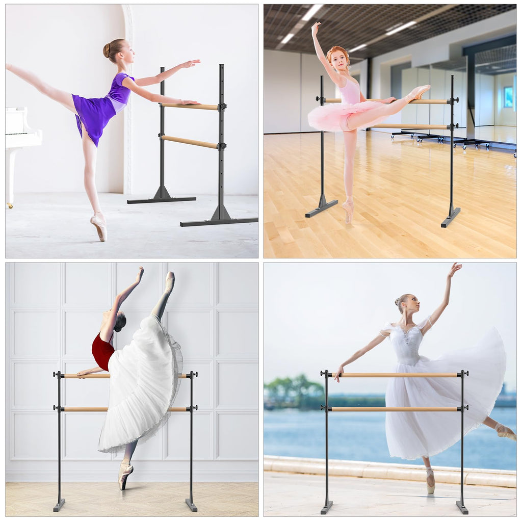 SELEWARE Height Adjustable Ballet Barre Freestanding Ballet Bar, 4/5/6 FT