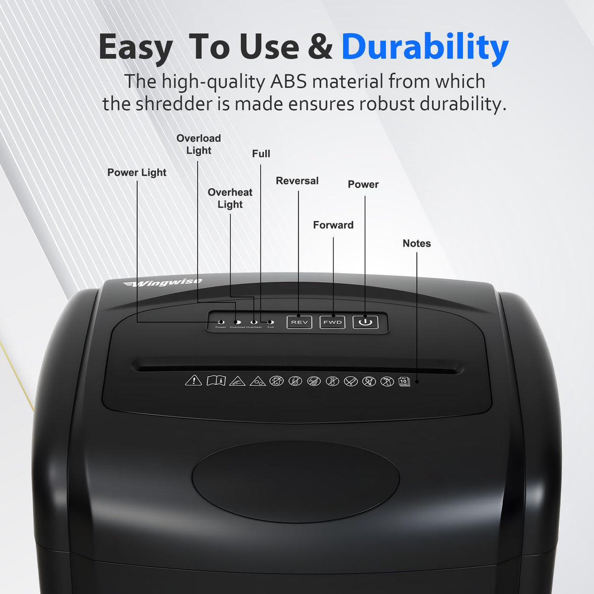 Wingwise 16 Sheets Micro Cut Paper Shredder Heavy Duty for Home Office