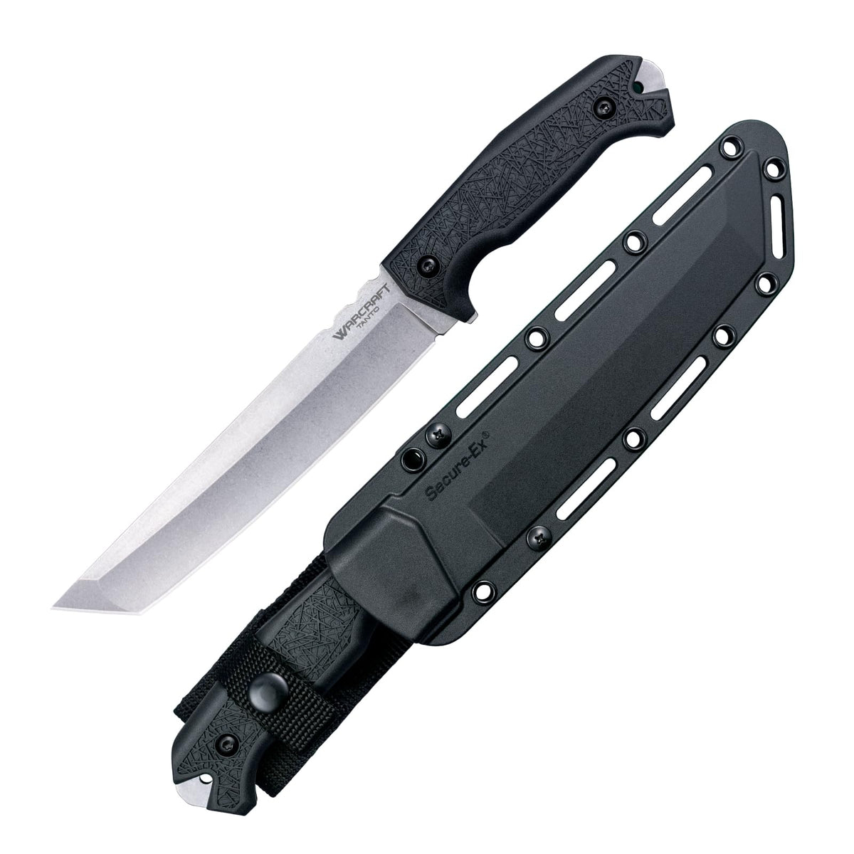 COLD STEEL Warcraft Tanto 4034SS Razor-Sharp Durable Blade GFN Handle Military Tactical Fixed Blade Knife w/Secure-Ex Sheath