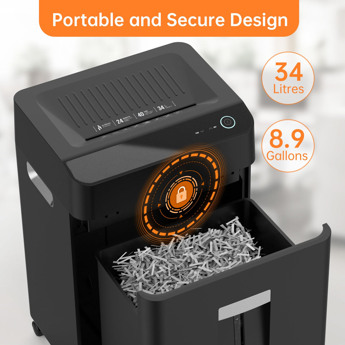 Locksworth 16-Sheet Cross Cut Paper Shredder, 6 Gallon Heavy Duty Commercial Shredder for Home Office, P-4 High Security Shredders for Paper/CD/Credit Card/Staple/Clip, 60 Mins Continuous Running
