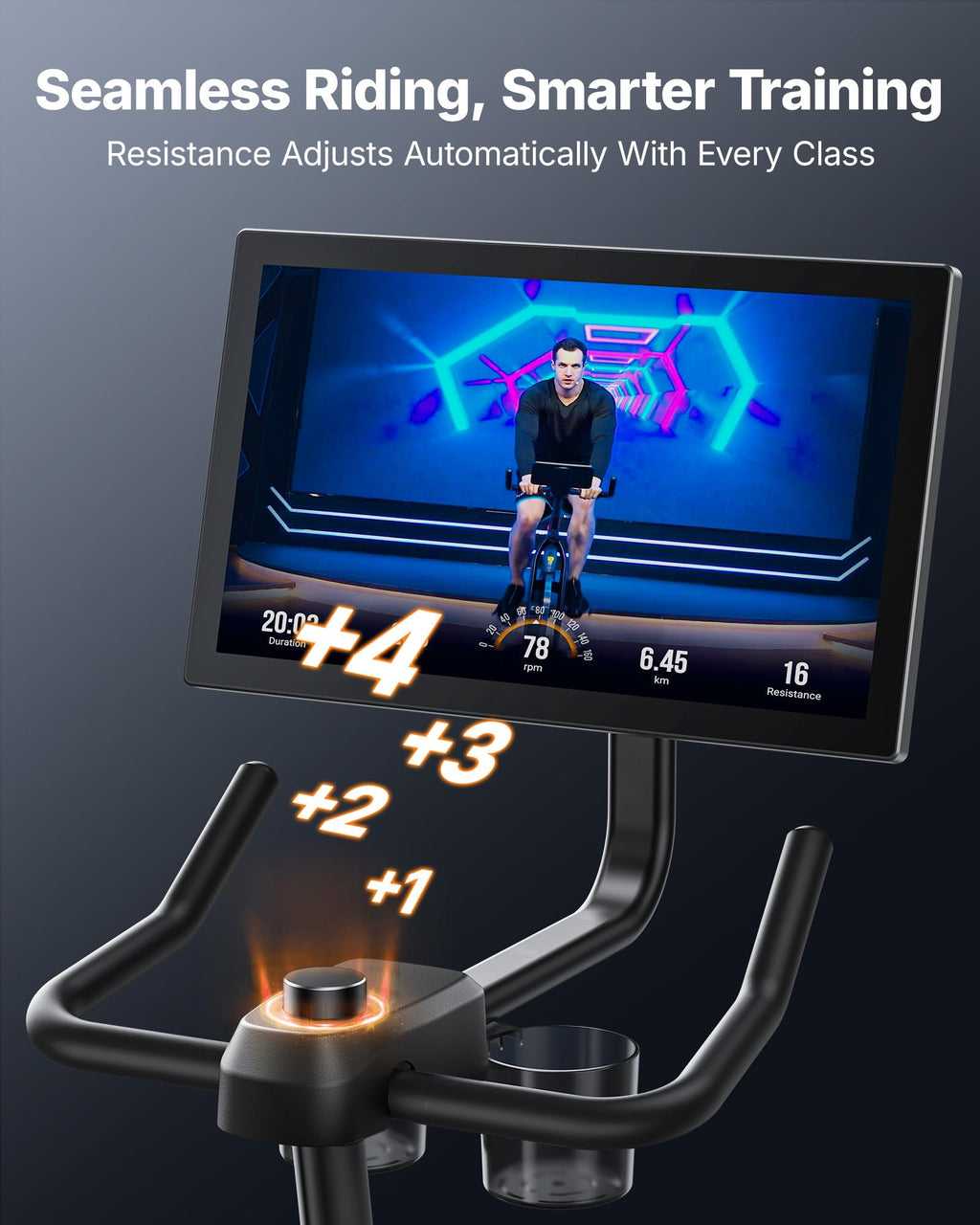 MERACH Exercise Bike with Screen, Rotatable HD Display, Magnetic Resistance