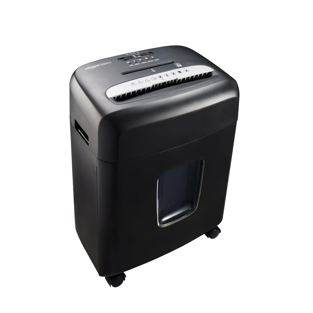 Amazon Basics 150-Sheet Autofeed Micro-Cut Paper and Credit Card Shredder, High Security Level P-4 with 8.5-Gallon Bin, 60-Minute Continuous Run Time, Black