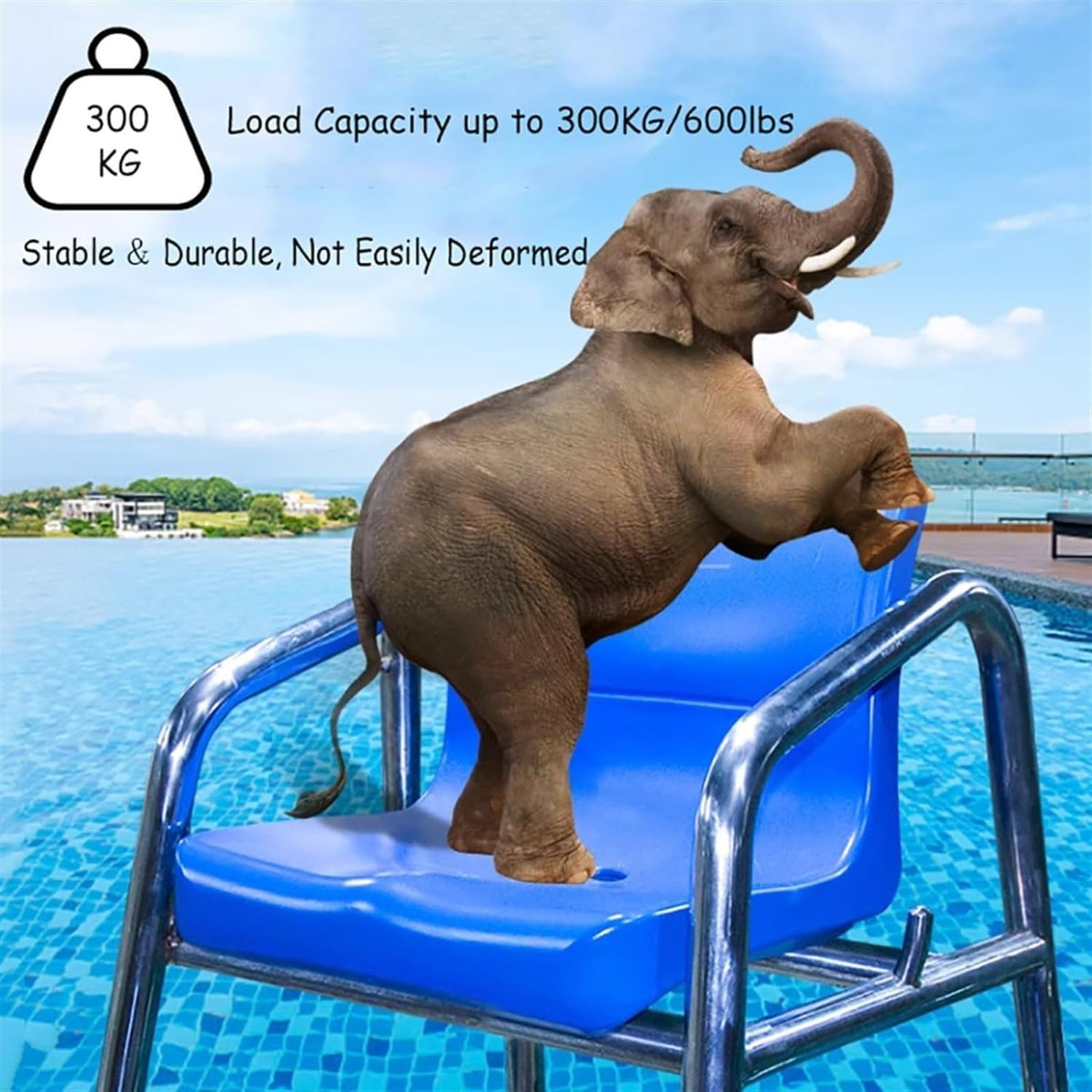 Pool Ladders 120 150 180 cm High Tennis Volleyball Referee Chair Stand for Pools Patio Lake Beach, 304 Stainless Steel Lifeguard Chair w/Comfortable Seat(120cm/47.2in/3.9ft high)