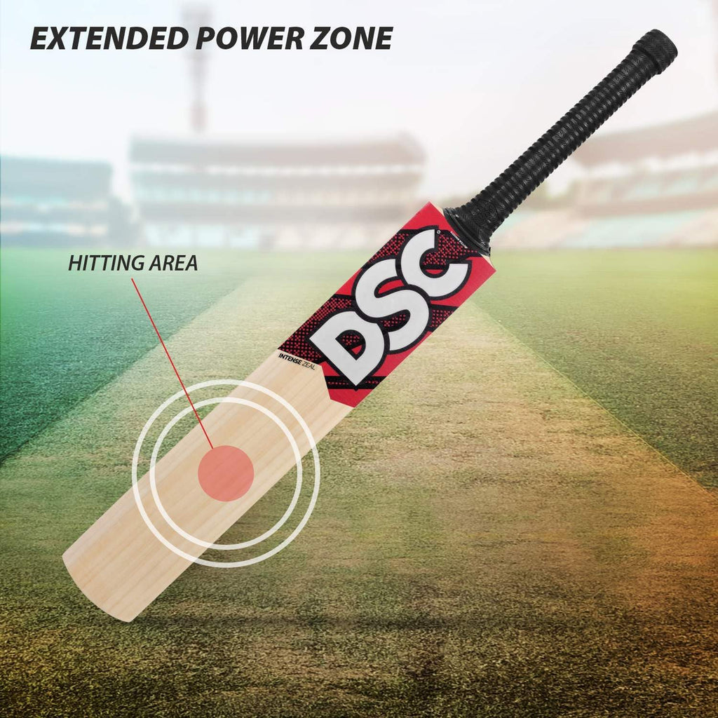 DSC intense Zeal Kashmir Willow Cricket Bat for Leather Ball |Size- Harrow | Light Weight | Ready to Play| Free Cover|