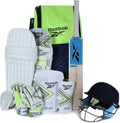 Reebok Cricket Kit â 8-Piece Complete Set with Bat, Pads, Gloves, Helmet & Bag | Sealed Sports Equipment Bundle | (1)