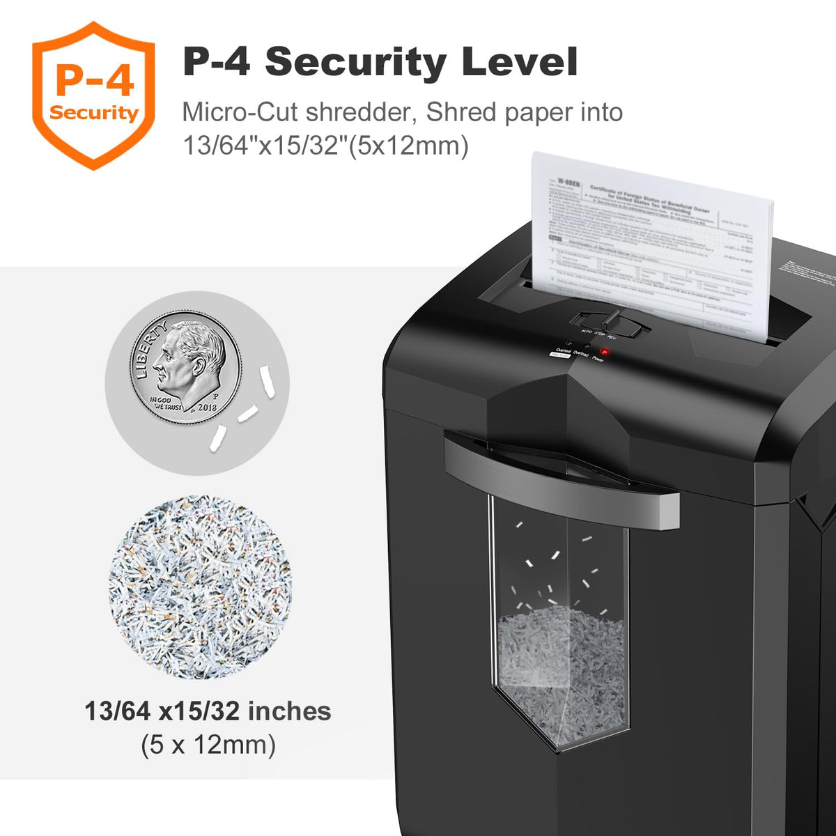 Bonsaii 18-Sheet Cross-Cut 60-Min Run Heavy Duty Paper Shredder