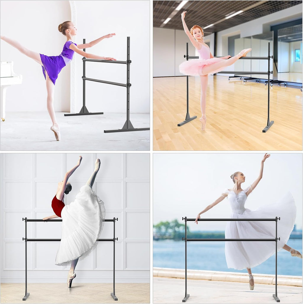 SELEWARE Height Adjustable Ballet Barre Freestanding Ballet Bar, 4/5/6 FT