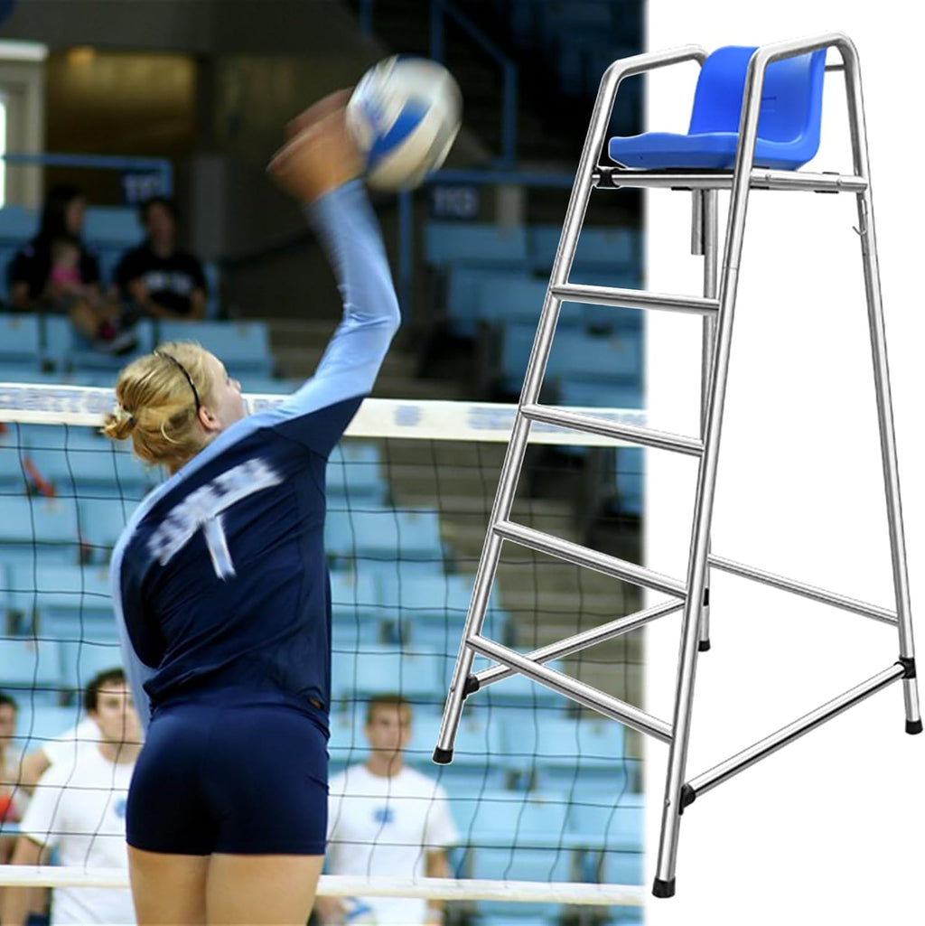 Tennis Volleyball Referee Chair Stand, 120 150 180 cm High Stainless Steel Lifeguard Chair for Pools Patio Lake Beach, Outdoor Extra Tall Life Guard Deck Chairs/Bar Stool w/Comfortable Seat(180cm/71in