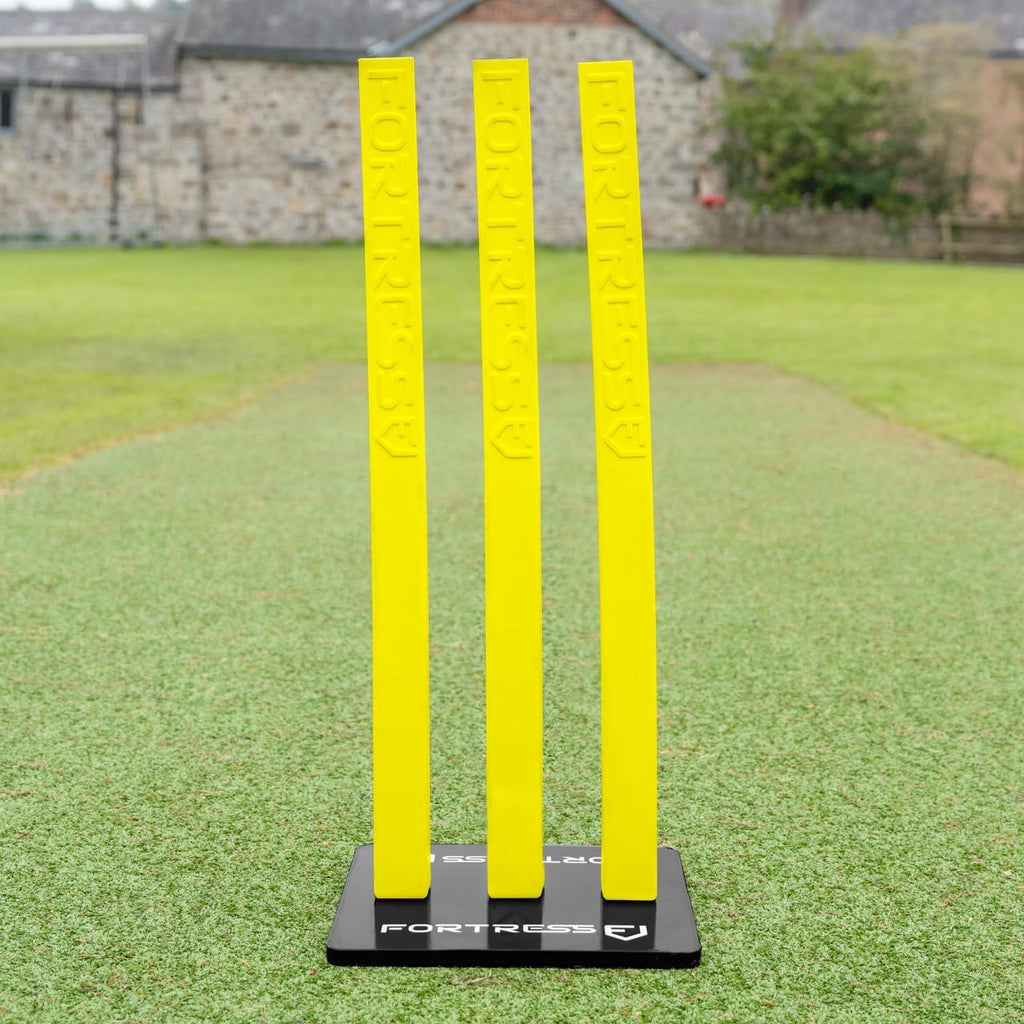 FORTRESS Flexi Cricket Stumps [Multi Pack with Base] | Cricket Training Equipment | Suitable for Bowling & Fielding Drills