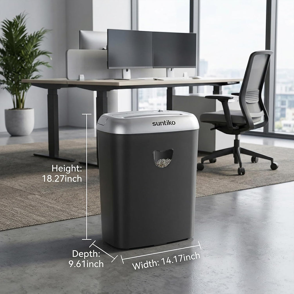Suntiko Home Office Heavy Duty Cross Cut 14-Sheet Paper Shredder