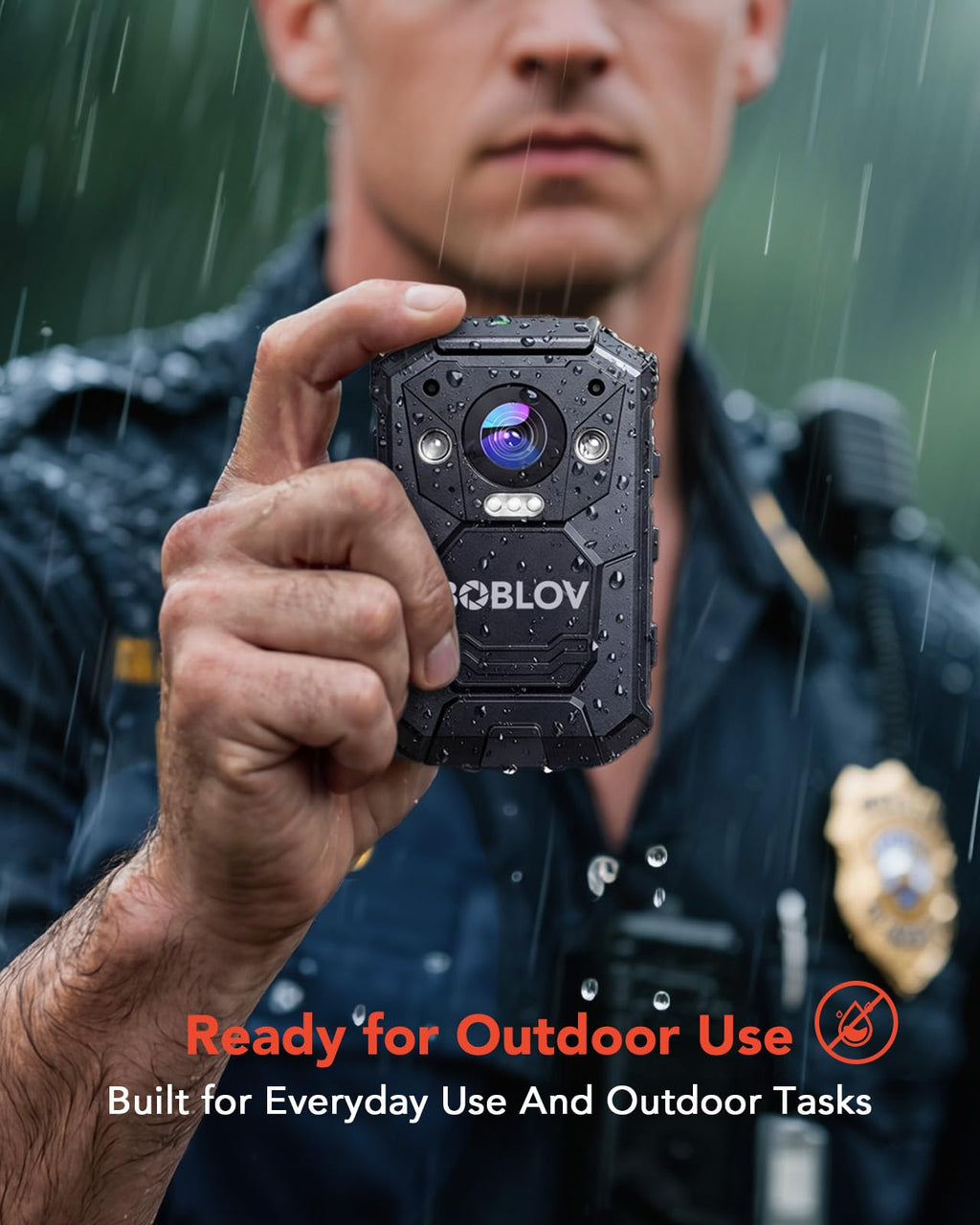 BOBLOV KJ23Pro 2K 128GB Body Worn Camera with Night Vision, 4000mAh Battery