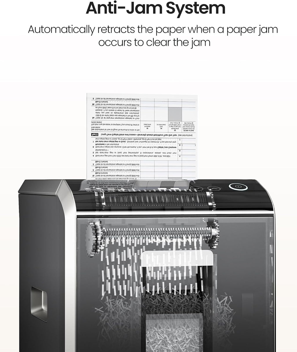 Locksworth-200-sheet Micro-Cut Paper Shredder, P-5 High Security Shredders for Home Office Heavy Duty, Document Shredder, Home Office Heavy Duty Shredder, 8.5 Gallon Capacity