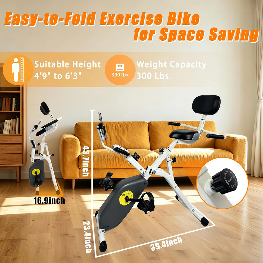 Foldable Magnetic Recumbent Stationary Exercise Bike
