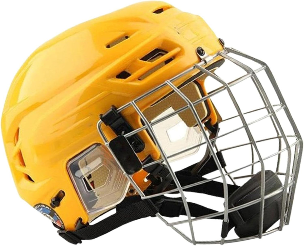 Hockey Helmet with Facemask Impact Resistant Mesh Polyethylene Shell Roller Skating Helmet Suitable for Ice Hockey Player Training Exer