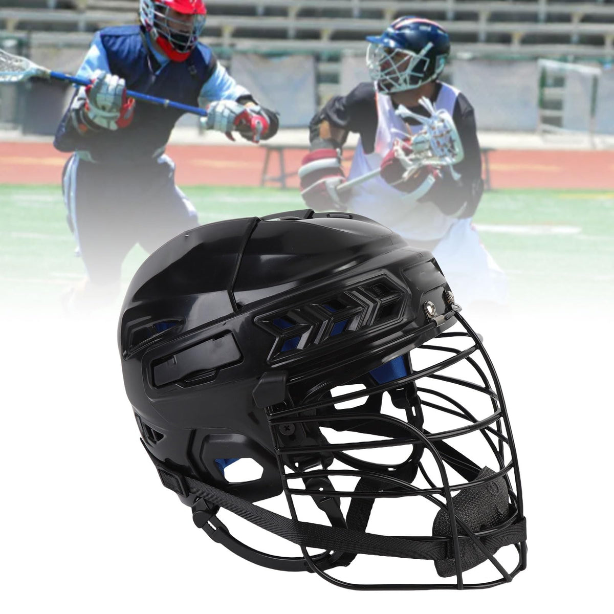 Jiawu Hockey Helmet Combo with Cage, Ventilation & Adjustable Chin Straps, EVA Foam Padding, Reduces Impact and Protects Helmets, Fits for Youth, Adult, High School and College