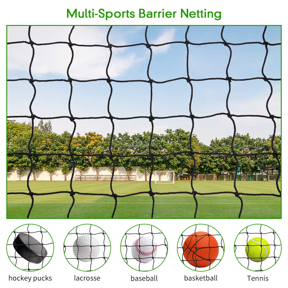 Baseball Softball Backstop Nets, Heavy Duty Sports Netting Barrier #18 Baseball Netting 10'x10'/10'x20'/15'x15'â¦