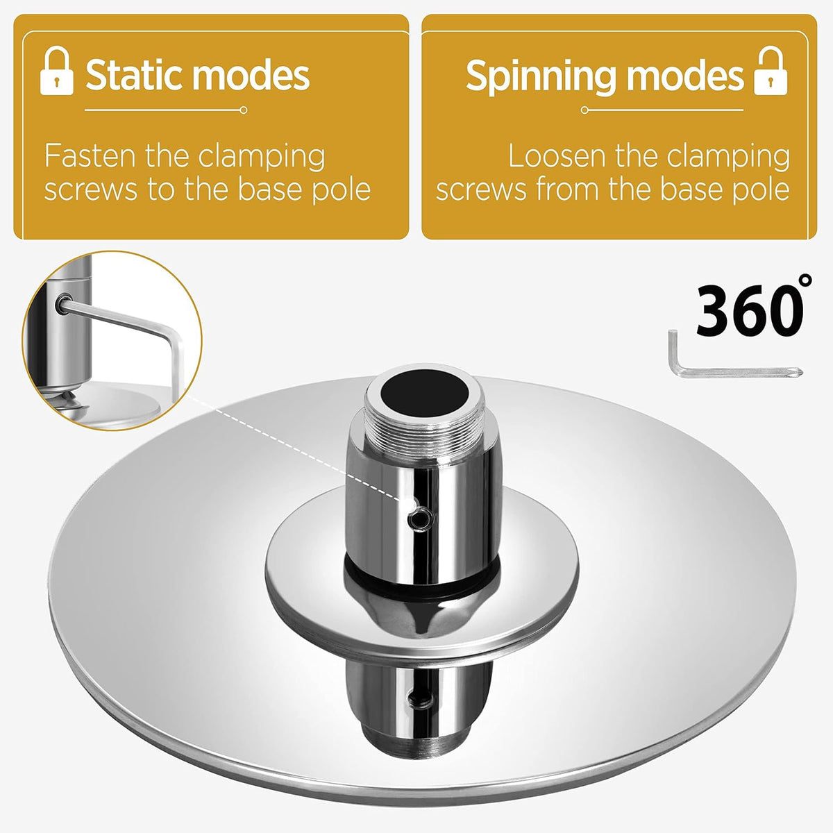 Yaheetech 45mm Portable Spinning & Static Pole Dance Pole for Home