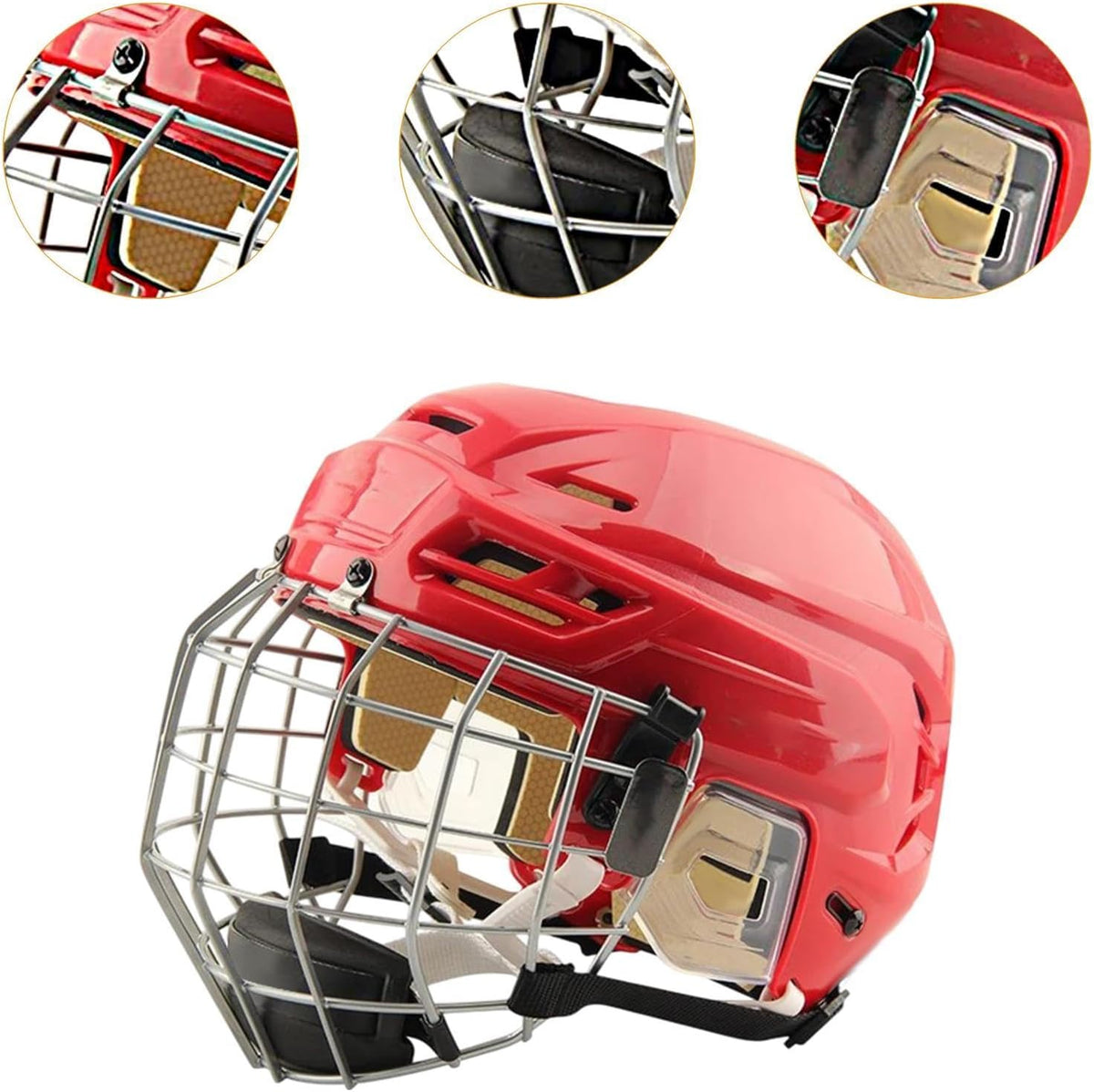 harayaa Hockey Helmet with Facemask Roller Skating Helmet Ice Skate Helmet Speed Skate Helmet with Polyethylene Shell and Thick Iron Mesh