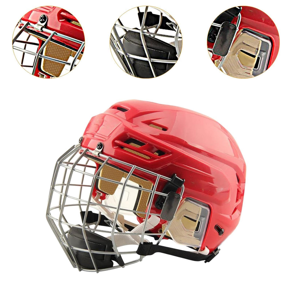 harayaa Hockey Helmet with Facemask Roller Skating Helmet Ice Skate Helmet Speed Skate Helmet with Polyethylene Shell and Thick Iron Mesh