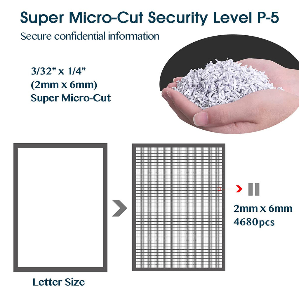 WOLVERINE SD9112 P5 Micro Cut Paper Shredder,10 Sheet,60Min,6 Gal, White