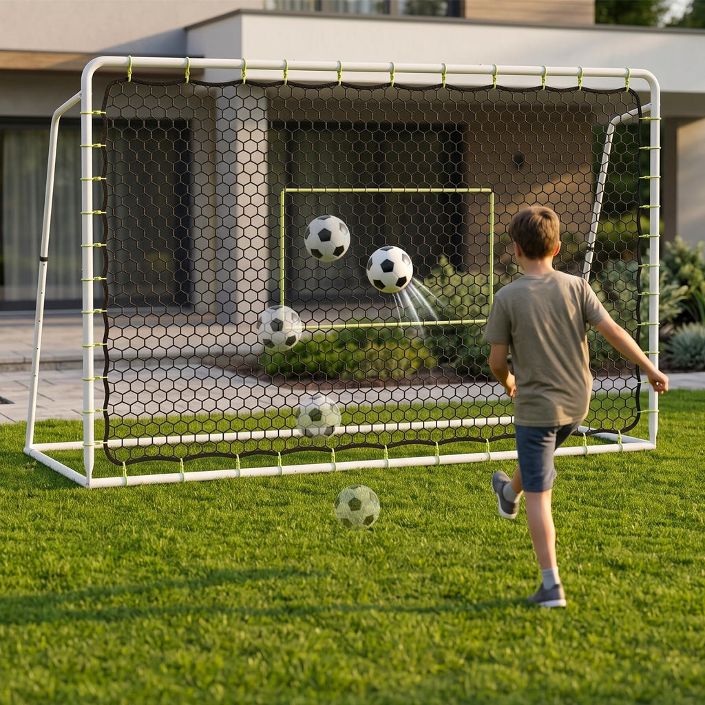 Soccer Rebounder Net, 2-in-1 Soccer Goal & Trainer, 5 Adjustable Angles