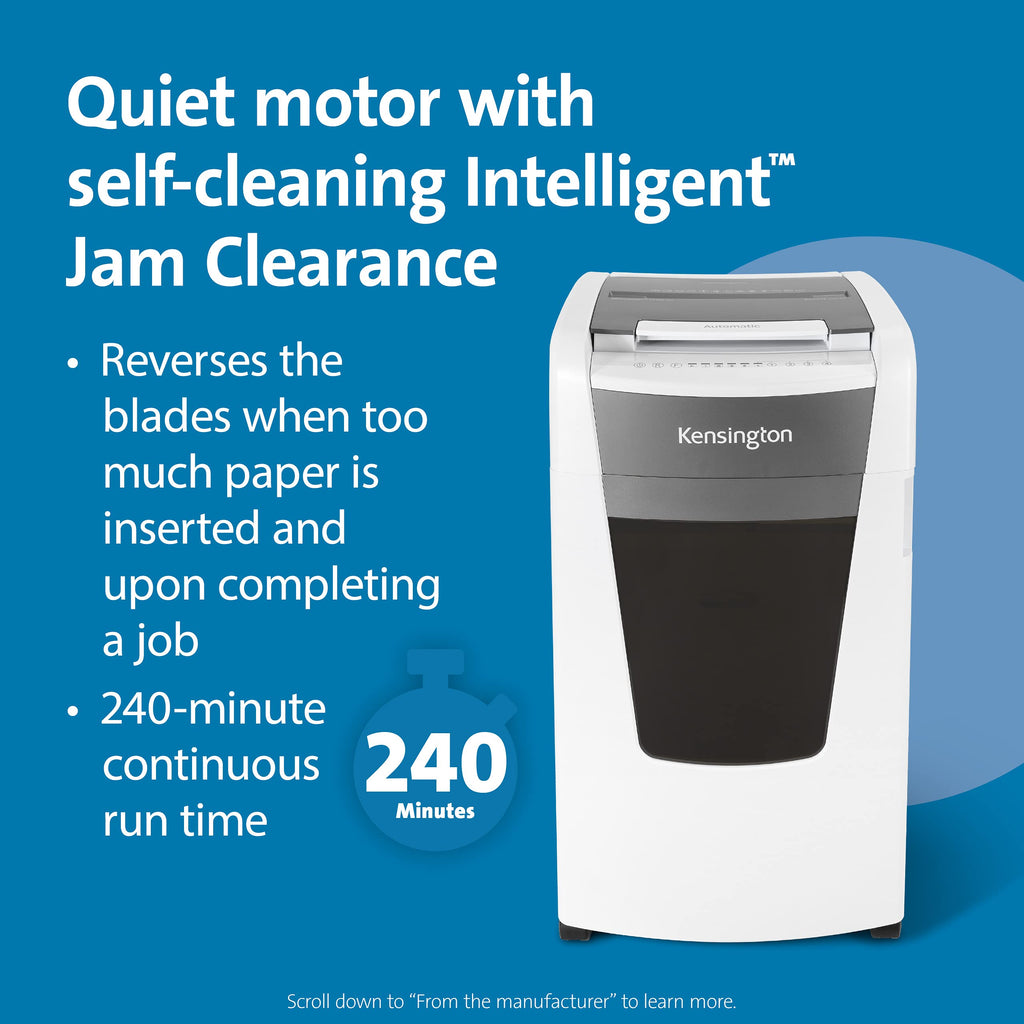 Kensington Shredder - New OfficeAssist 150-Sheet Auto-Feed Micro Cut Anti-Jam Paper and Credit Card Home Office Shredder with 11.6 gallons Pullout Wastebasket (K52050AM)