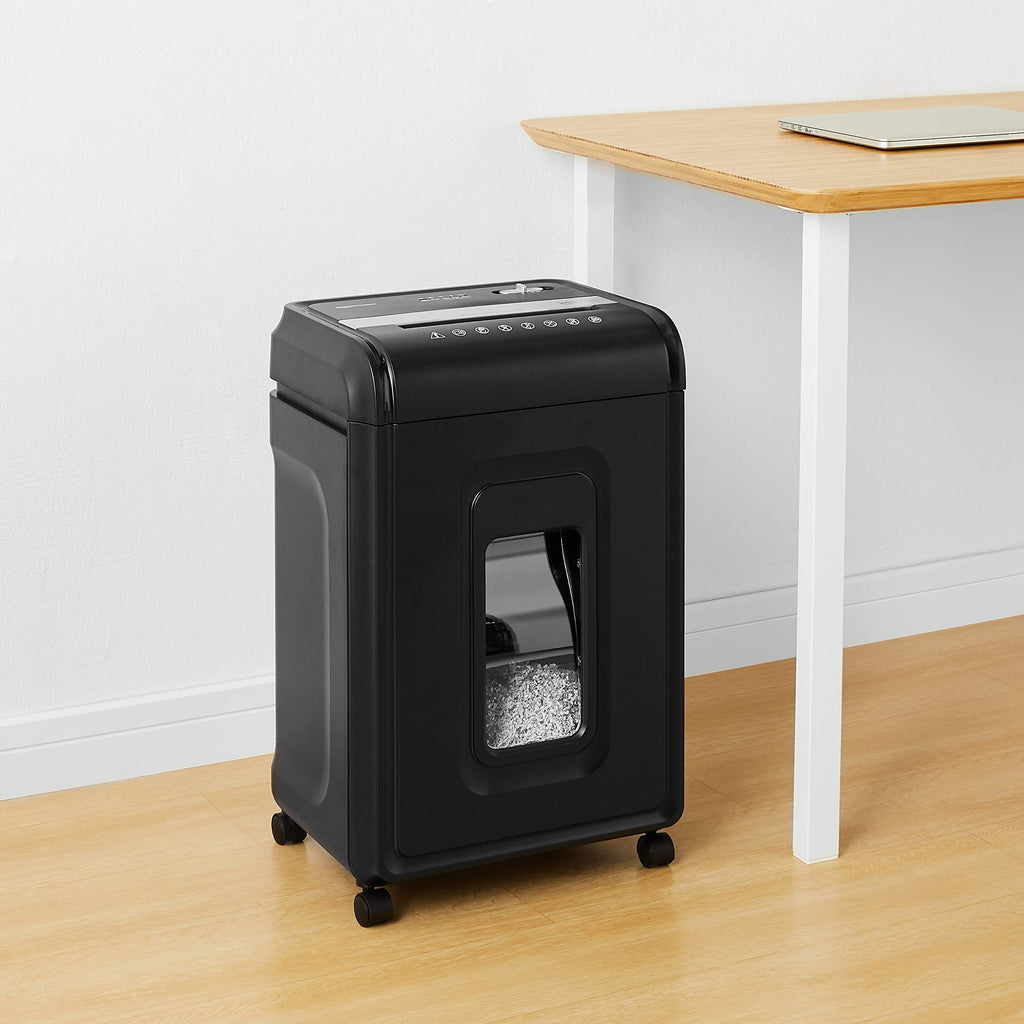 Amazon Basics 18 Sheet Cross Cut Paper, CD, and Credit Card Shredder with 6 Gallon Bin, 30 Minutes Continuous Run Time, Black