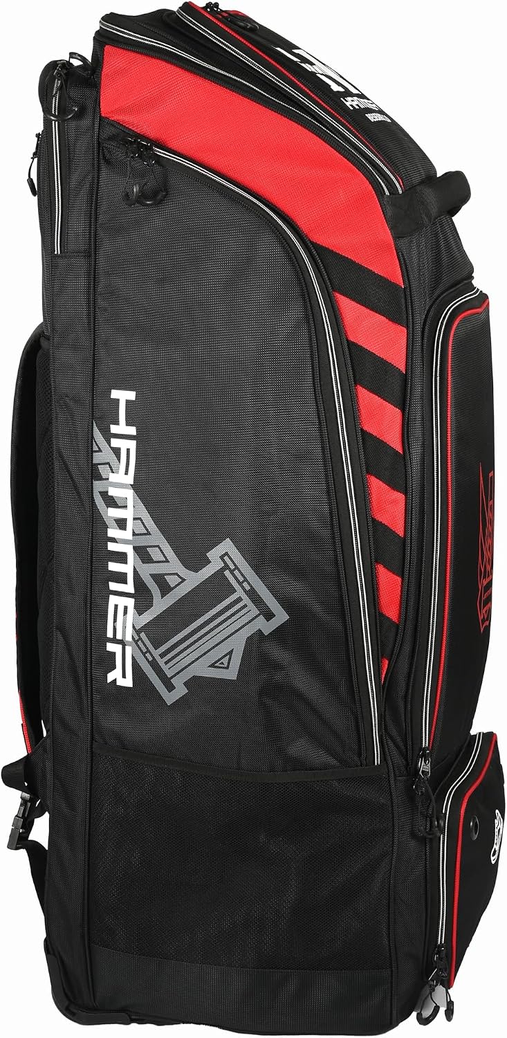 Hammer Berserker 2.0 Duffle Wheelie Cricket Kit Bag | 206L Capacity | Dual Bat Pockets | Shoe & Helmet Compartment | Heavy-Duty 2100D Polyester
