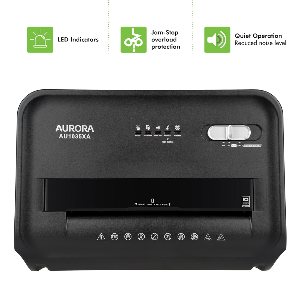 Aurora AU1880XA Heavy Duty Anti-Jam 18-Sheet Crosscut Shredder/60 Min Run Time/ 7-Gallon Pullout Basket and Casters