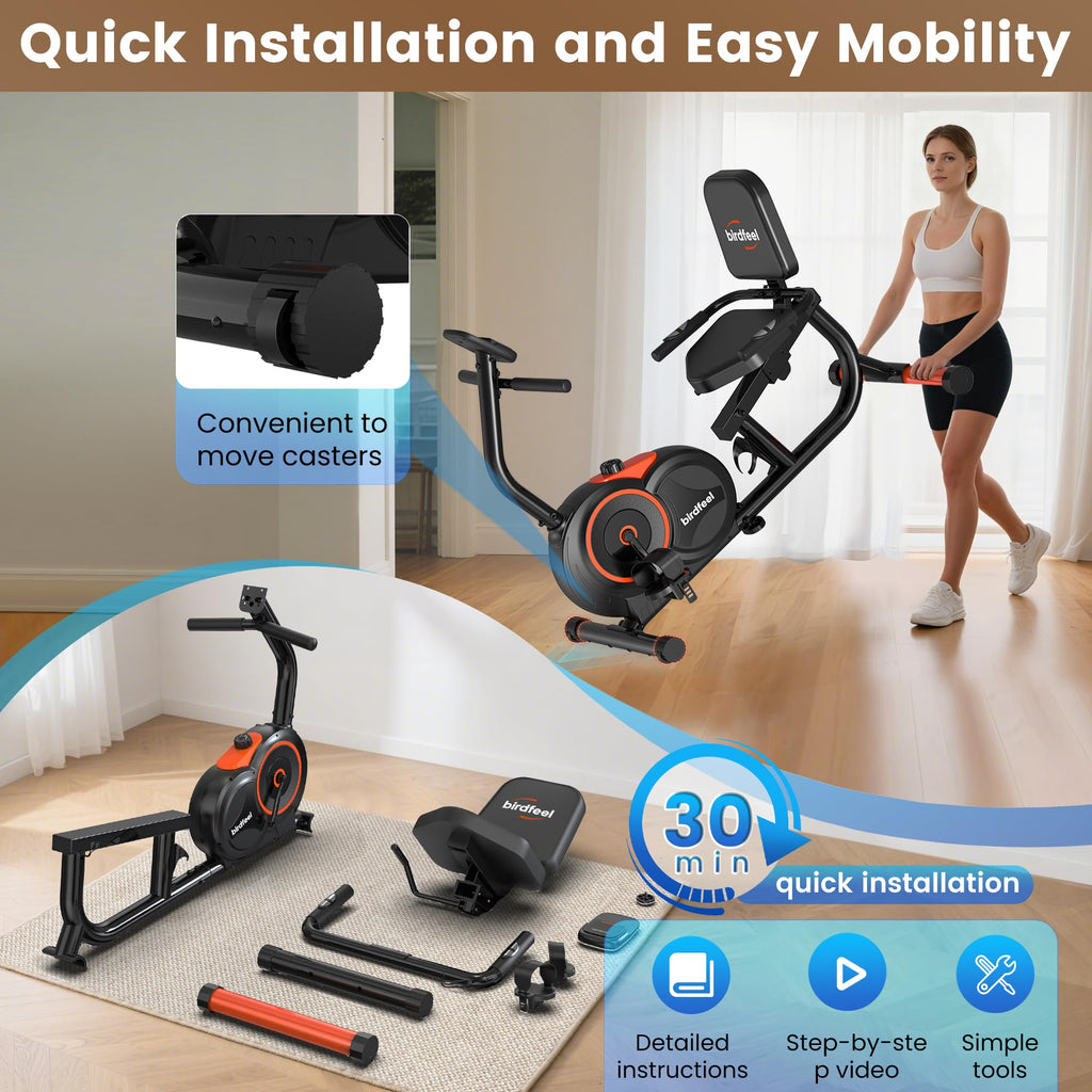 Recumbent Exercise Bike for Home, Stationary Bike for Seniors