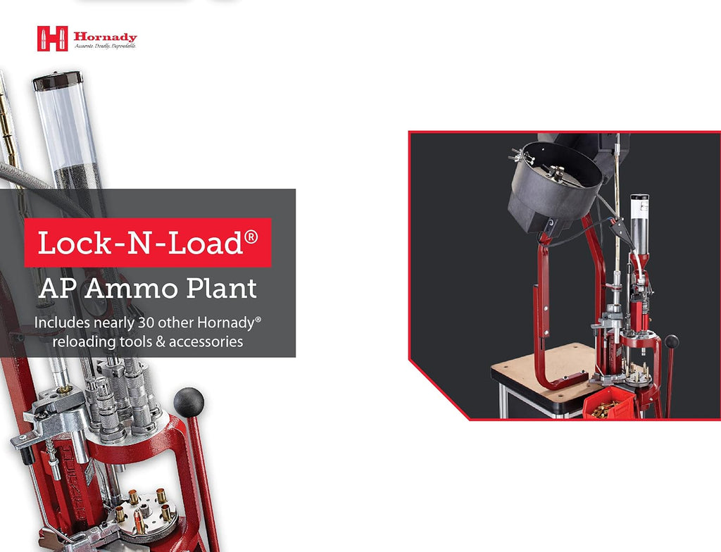 Hornady Lock-N-Load Ammo Plant â The Ultimate Ammunition Reloading Kit for Fast Reloading â Includes Progressive Reloading Press, Bullet Feeder, Case Feeder and More â Item 095160