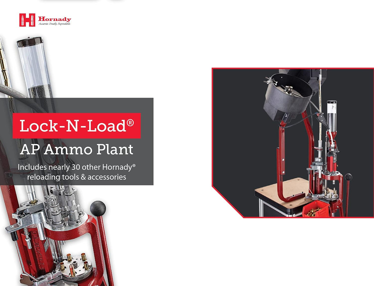 Hornady Lock-N-Load Ammo Plant â The Ultimate Ammunition Reloading Kit for Fast Reloading â Includes Progressive Reloading Press, Bullet Feeder, Case Feeder and More â Item 095160