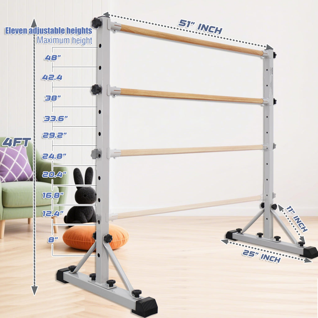 FC FUNCHEER Adjustable Ballet Barre,Portable Dance bar,Fitness Equipment for Dance & Balance Excercise,Super Sturdy for Balance Workout,Weight Limit 250 LBS