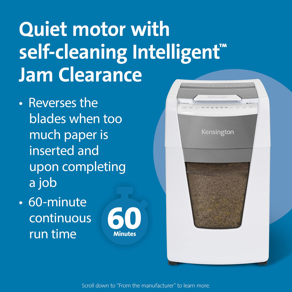 Kensington Shredder - New OfficeAssist 150-Sheet Auto-Feed Micro Cut Anti-Jam Paper and Credit Card Home Office Shredder with 11.6 gallons Pullout Wastebasket (K52050AM)