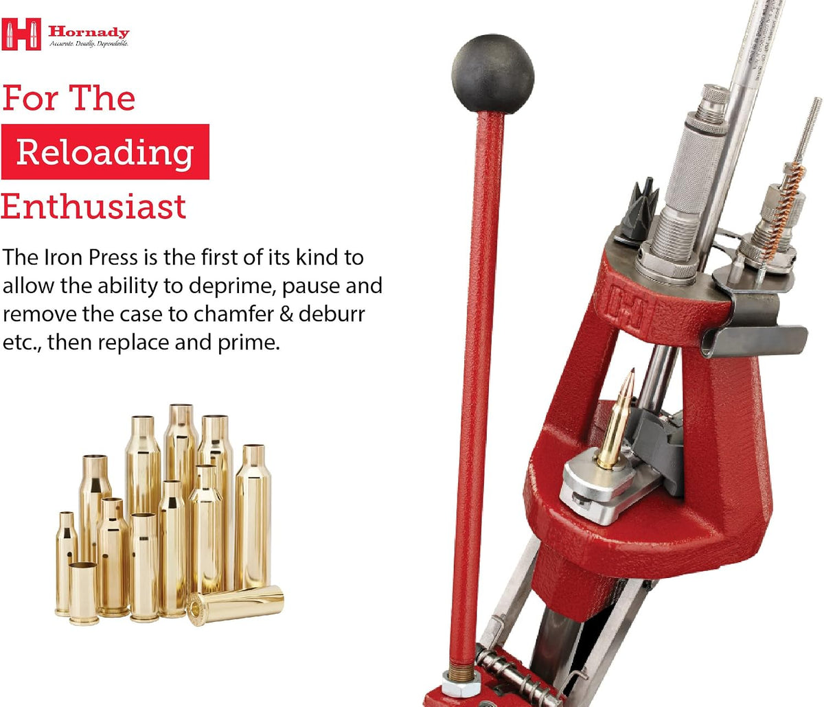 Hornady Lock-N-Load Iron Press Ammo Reloading Kit with Auto Prime- Includes Ultimate Reloading Equipment - Reliable and Efficient - 085521
