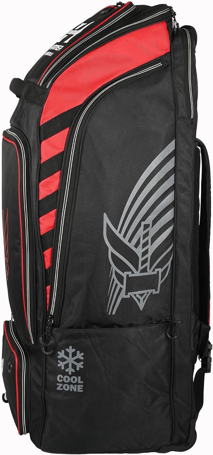 Hammer Berserker 2.0 Duffle Wheelie Cricket Kit Bag | 206L Capacity | Dual Bat Pockets | Shoe & Helmet Compartment | Heavy-Duty 2100D Polyester