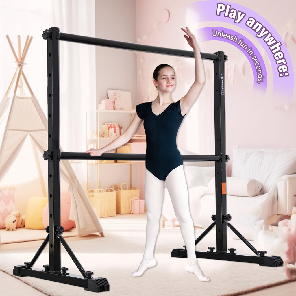 FC FUNCHEER Adjustable Ballet Barre,Portable Dance bar,Fitness Equipment for Dance & Balance Excercise,Super Sturdy for Balance Workout,Weight Limit 250 LBS