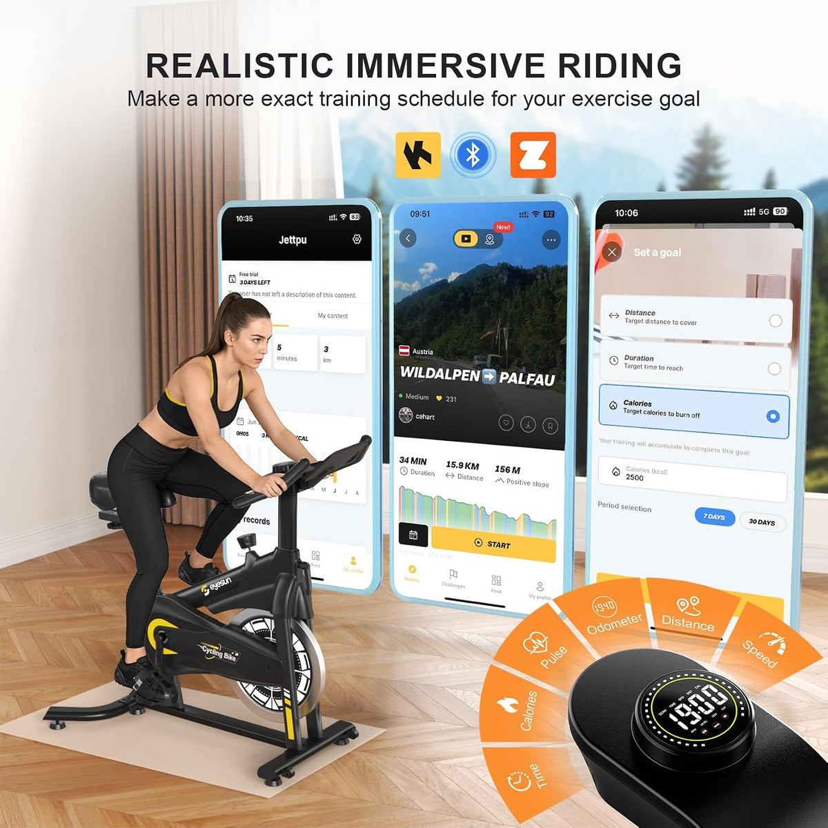 Exercise Bikes for Home,Spin Bike with Adjustable Magnetic,Brake Pad Resistance Silent Belt Drive,350lbs/300lbs Weight Capacity &Upgraded Version Seat for Home Cardio&Weight Loss(QM-530W)