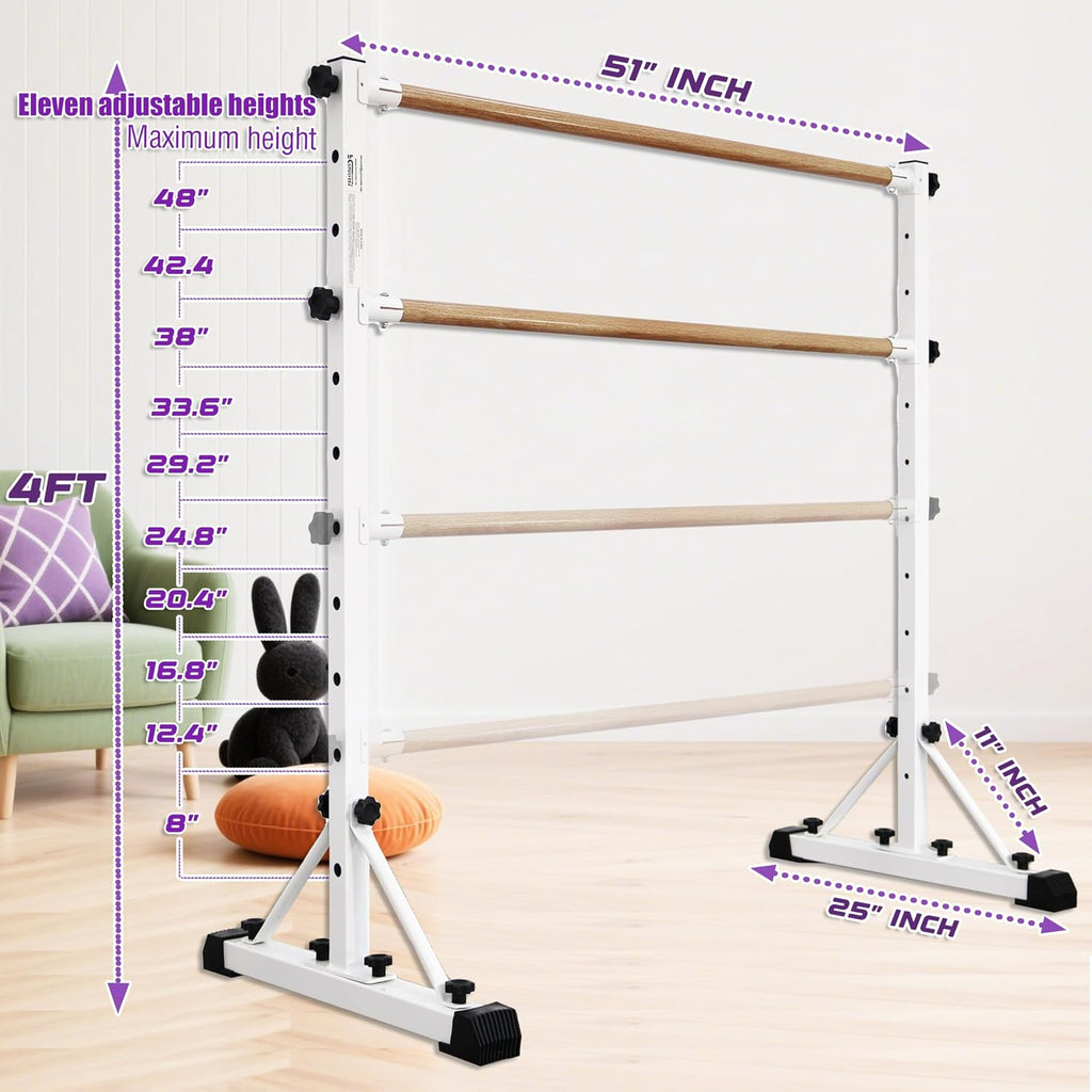 FC FUNCHEER Adjustable Ballet Barre,Portable Dance bar,Fitness Equipment for Dance & Balance Excercise,Super Sturdy for Balance Workout,Weight Limit 250 LBS