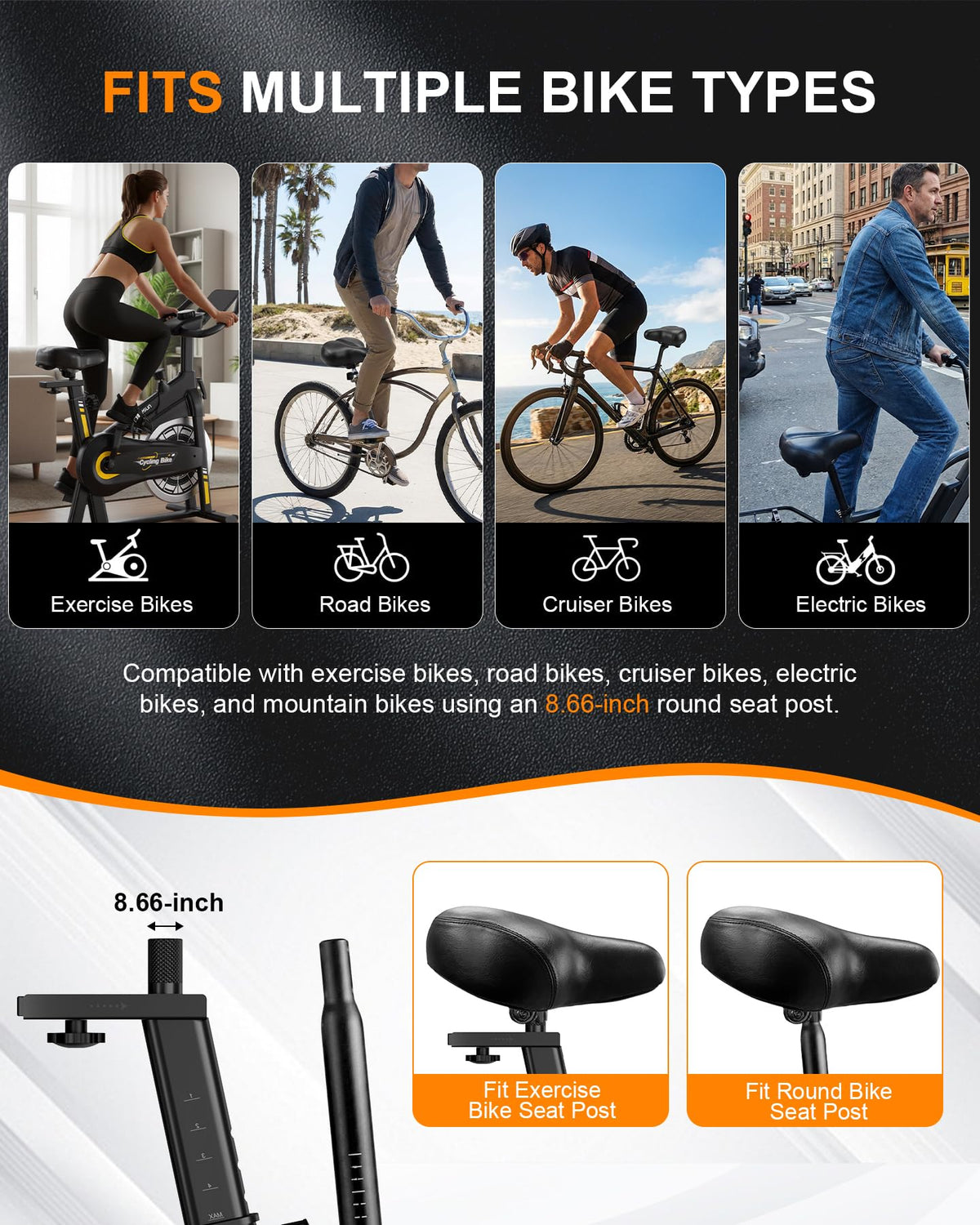 Exercise Bikes for Home,Spin Bike with Adjustable Magnetic,Brake Pad Resistance Silent Belt Drive,350lbs/300lbs Weight Capacity &Upgraded Version Seat for Home Cardio&Weight Loss(QM-530W)