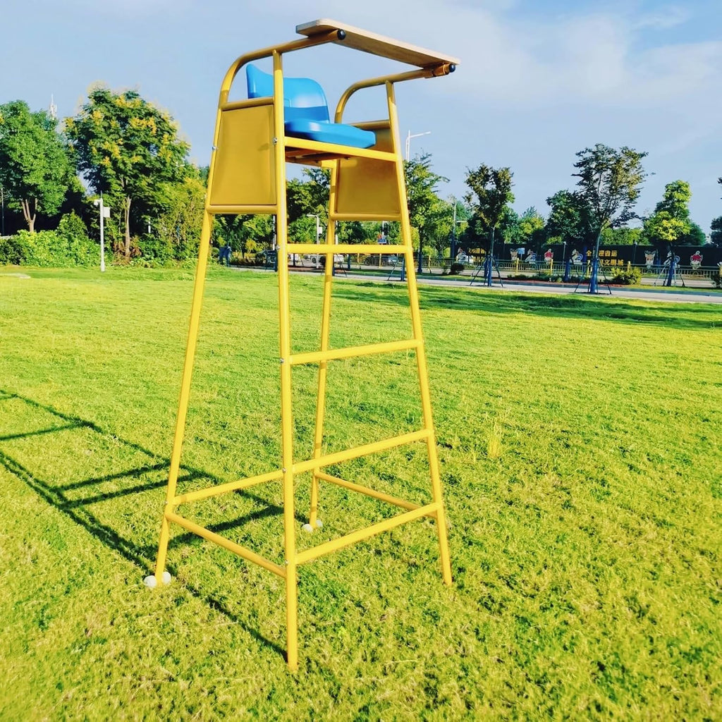 Menolana Sports Official Seat Volleyball Umpire Stand Referee Ladder Chair Tubular Side Panel Elevated Structure Backrest Seating Suitable for Athletic Event Indoor Games Training Facility
