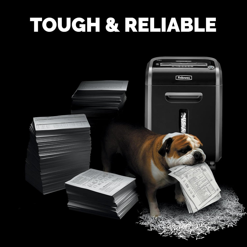Fellowes âPowershred 79Ci 16-Sheet 100% Jam-Proof Heavy Duty Crosscut Paper Shredder Machine for Office and Home, Black/Dark Silver 3227919