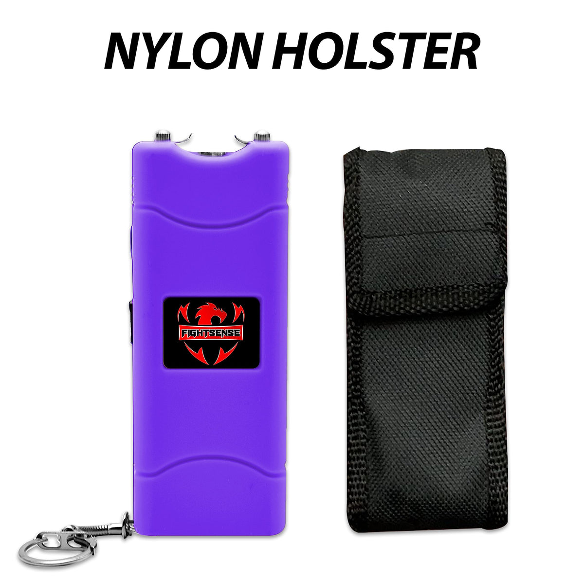 FIGHTSENSE (12 pcs) Wholesale Bulk Stun Gun Flashlight for Men and Women self Defense Device, Rechargeable Stun Gun, Nylon Holsters