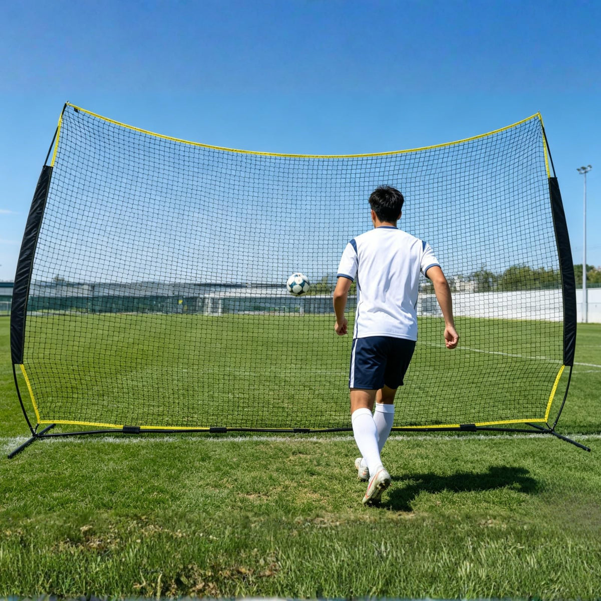 16x10FT Barricade Backstop Net â Heavy Duty All-Ball Sports Barrier Netting, Portable Lacrosse Backstop Net with Carry Bag
