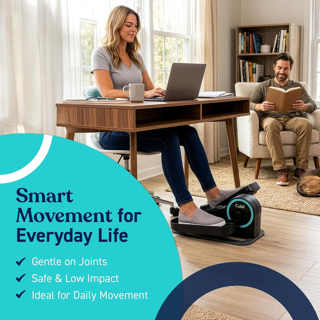 Cubii Move Under Desk Elliptical Bike Exerciser, Leg Exercise Machine, Aqua