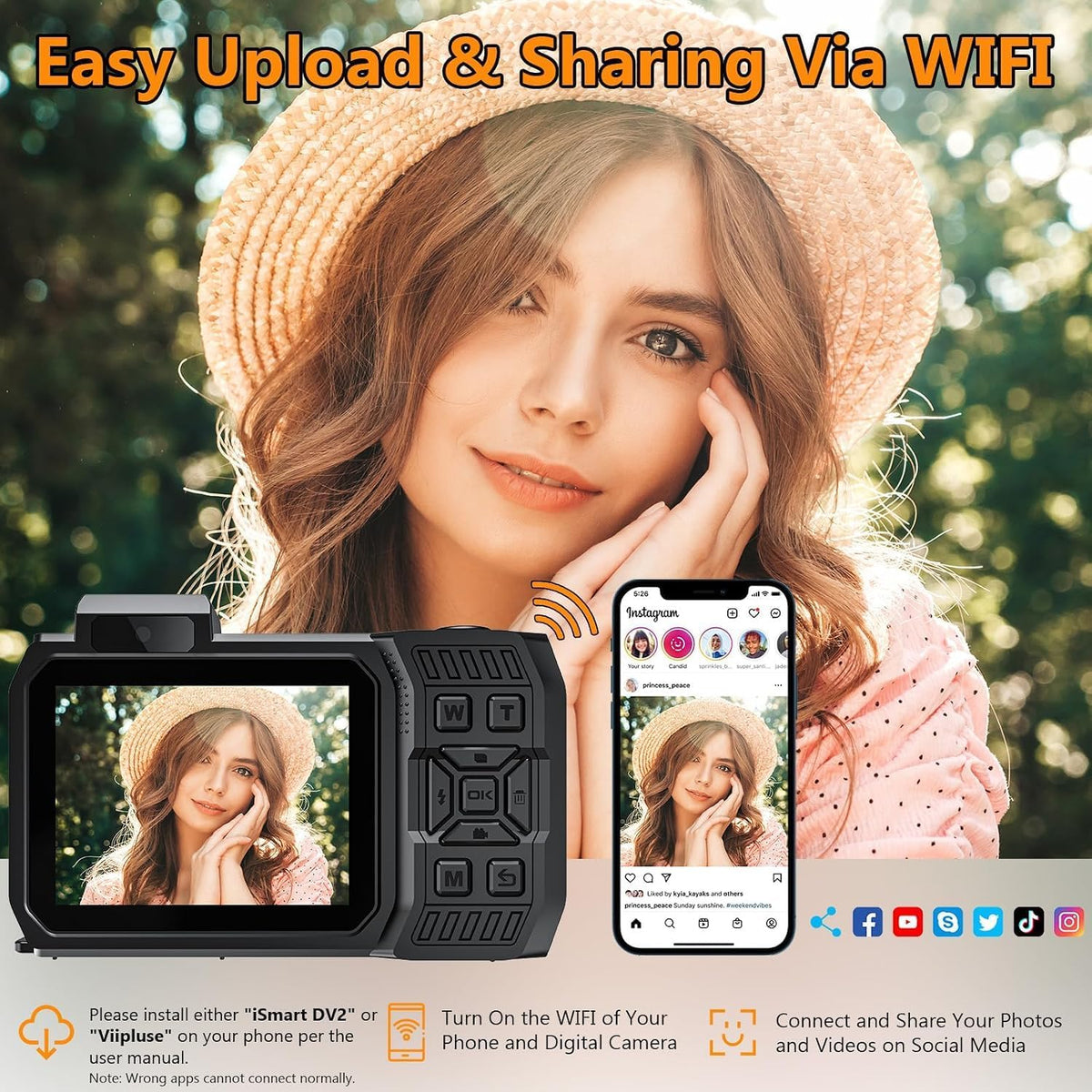 8K Underwater Camera, 33FT Waterproof Camera, 70MP WiFi Dual-Screen, Rugged