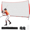 6x7/7x7/16x10/20x10ft Baseball Bating Net,Fix Ball Stop Net by Spike&2 Sandbag,Sports Net Barrier with Handbag,Lacrosse Net Backstop for Basketball,Softball,Baseball Net Barrier for Backyard