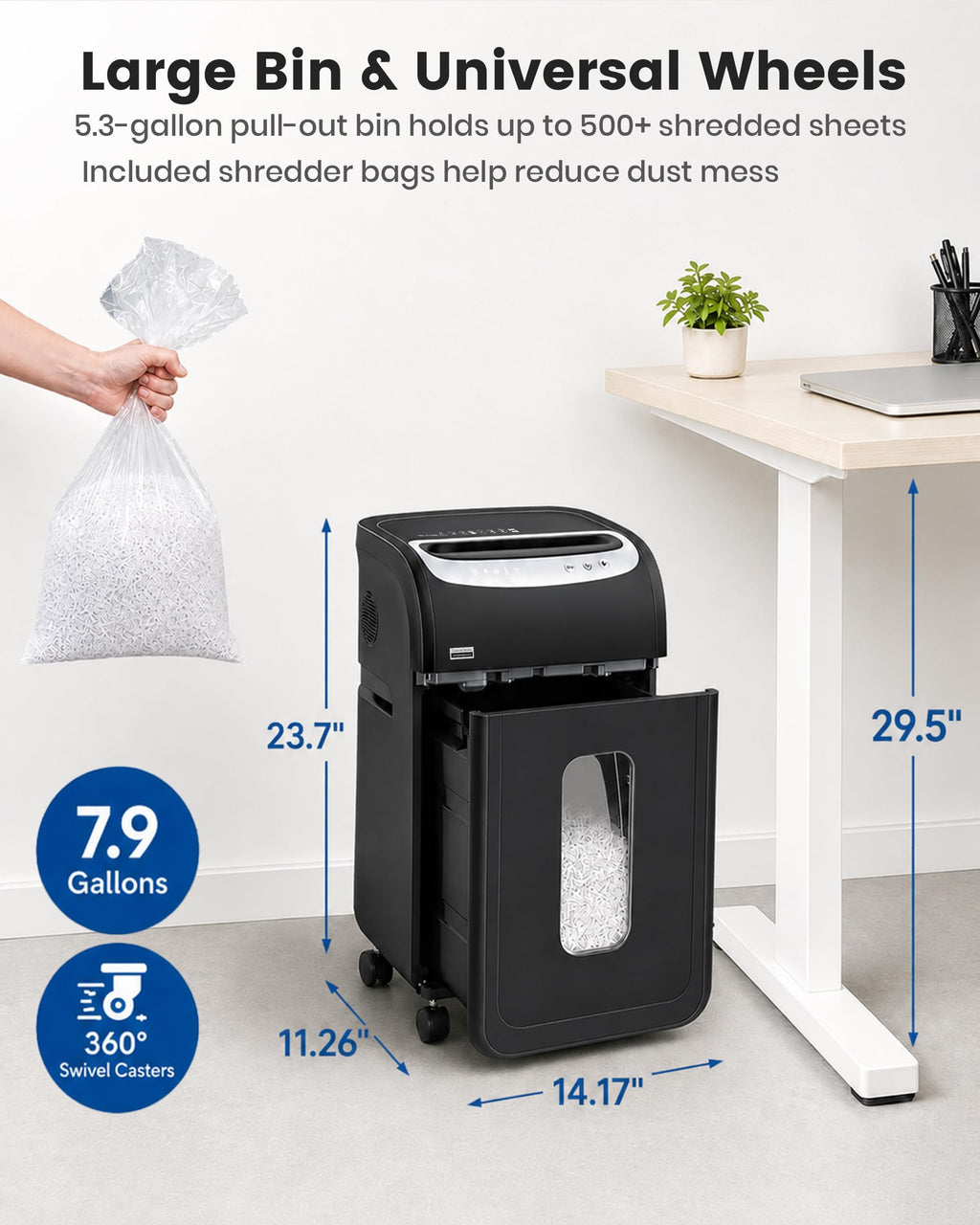 VidaTeco 14-Sheet Micro Cut Paper Shredder for Home Office Heavy Duty
