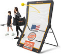 ACELETIQS Lacrosse Rebounder for Backyard 4x6 Feet Baseball Rebounder Volleyball Rebounder - Lacrosse Ball Pitchback, Throwback, Bounce Back Training Wall [Carry Bag Included]